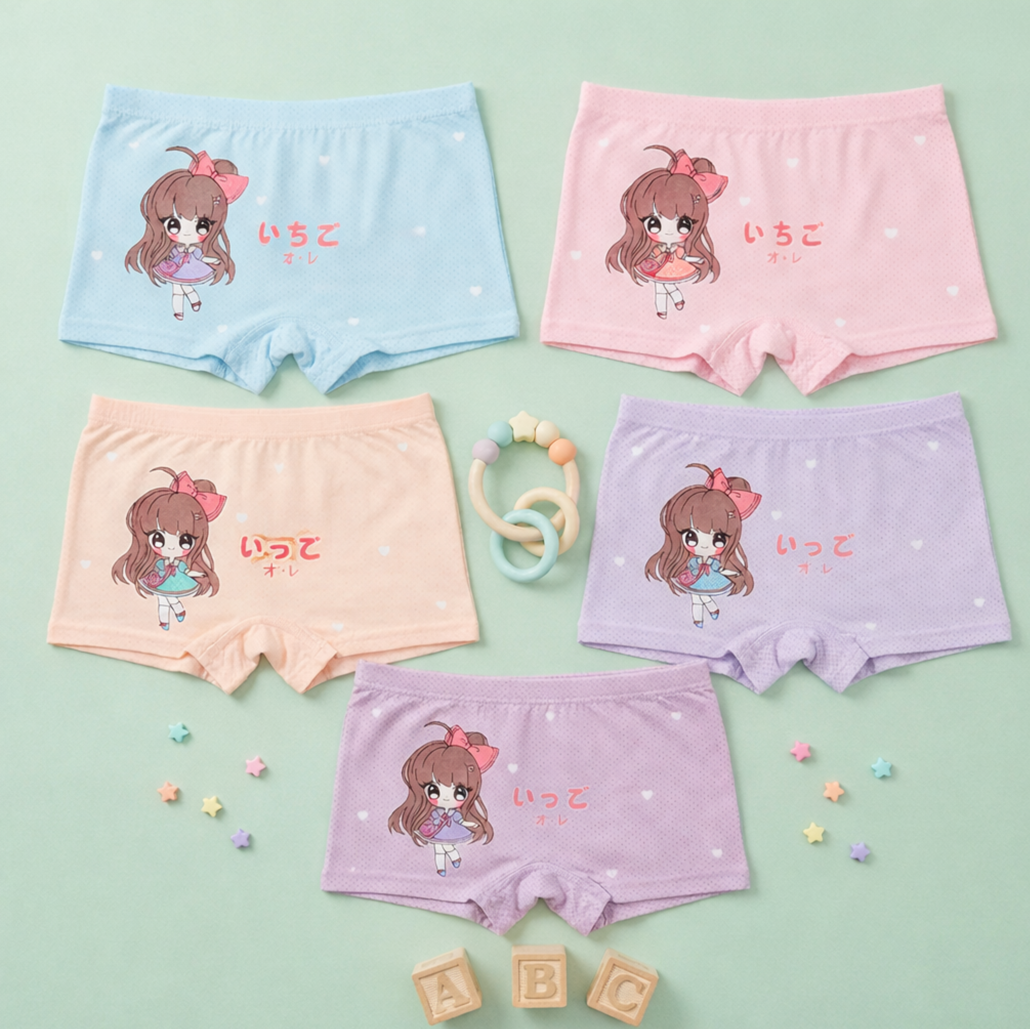 Lilhugz Princess Collection Kids Girls Underwear Premium Modal Fabric Boxer Shorts for Baby Kawaii Anime Character Print