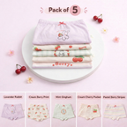 Strawberry Fields Collection – Premium Cotton Girls Boxer Shorts – Soft Breathable Kids Underwear