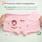 Apple Girl Boxer Shorts – Premium Viscose Blend Soft Breathable Kids Underwear for Pre-Teens