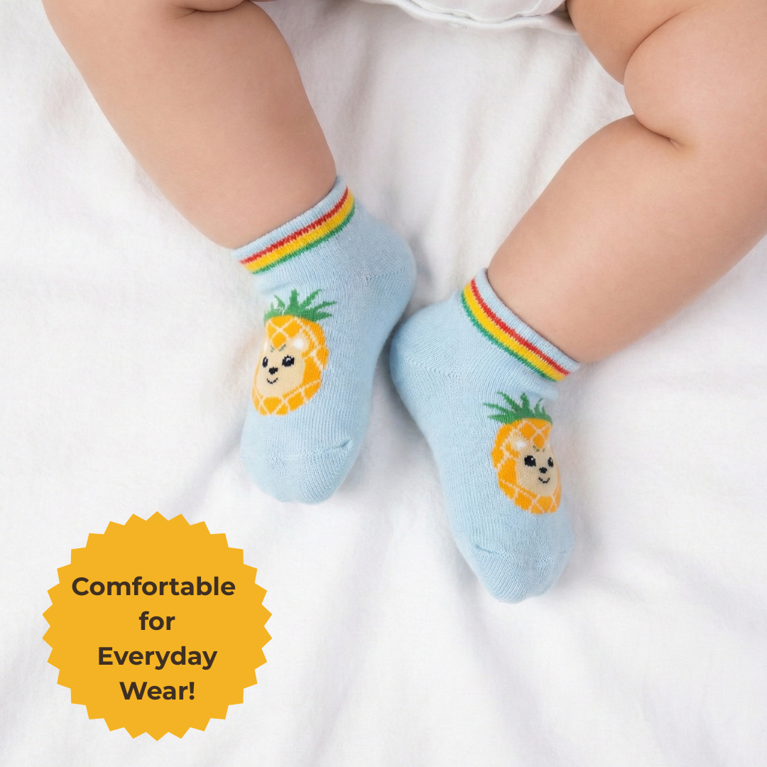 Little Critters Animal Character Socks for Kids— Premium Ankle Socks with Striped Cuffs