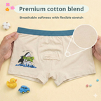 Ocean Adventure Collection | Hybrid Cotton Boys Boxer Shorts | Soft Breathable Kids Underwear with Surf & Shark Graphics