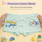 Ocean Heroes Collection – Premium Cotton Boys Boxer Shorts – Soft Breathable Kids Underwear with Shark Prints