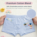 Sky Buddies Collection – Premium Cotton Boys Boxer Shorts – Soft Breathable Kids Underwear with Astronaut Characters