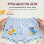 Dino Buddies Collection – Premium Cotton Boys Boxer Shorts – Soft Breathable Kids Underwear with Dinosaur Prints