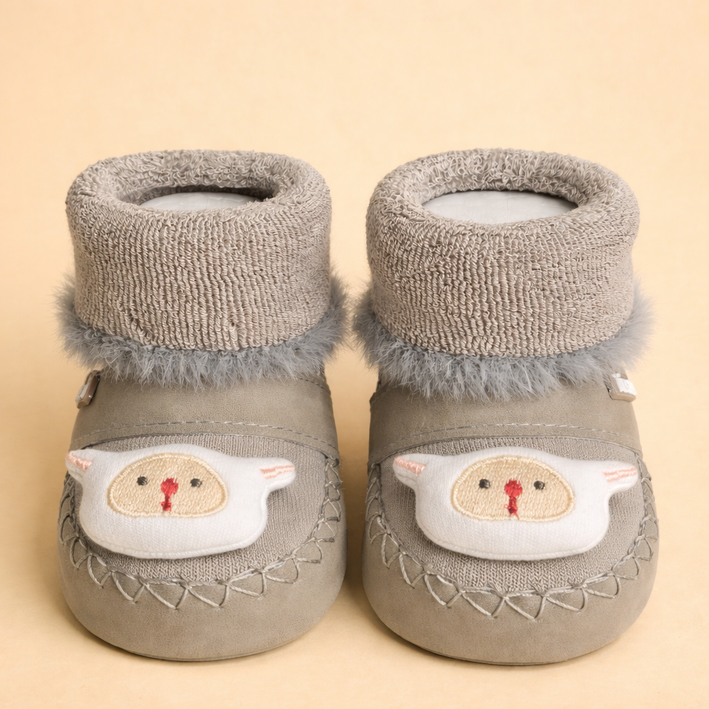 Warm Furry Baby Boots Collection Premium Soft Sole Velcro Boots for Newborns and Infants