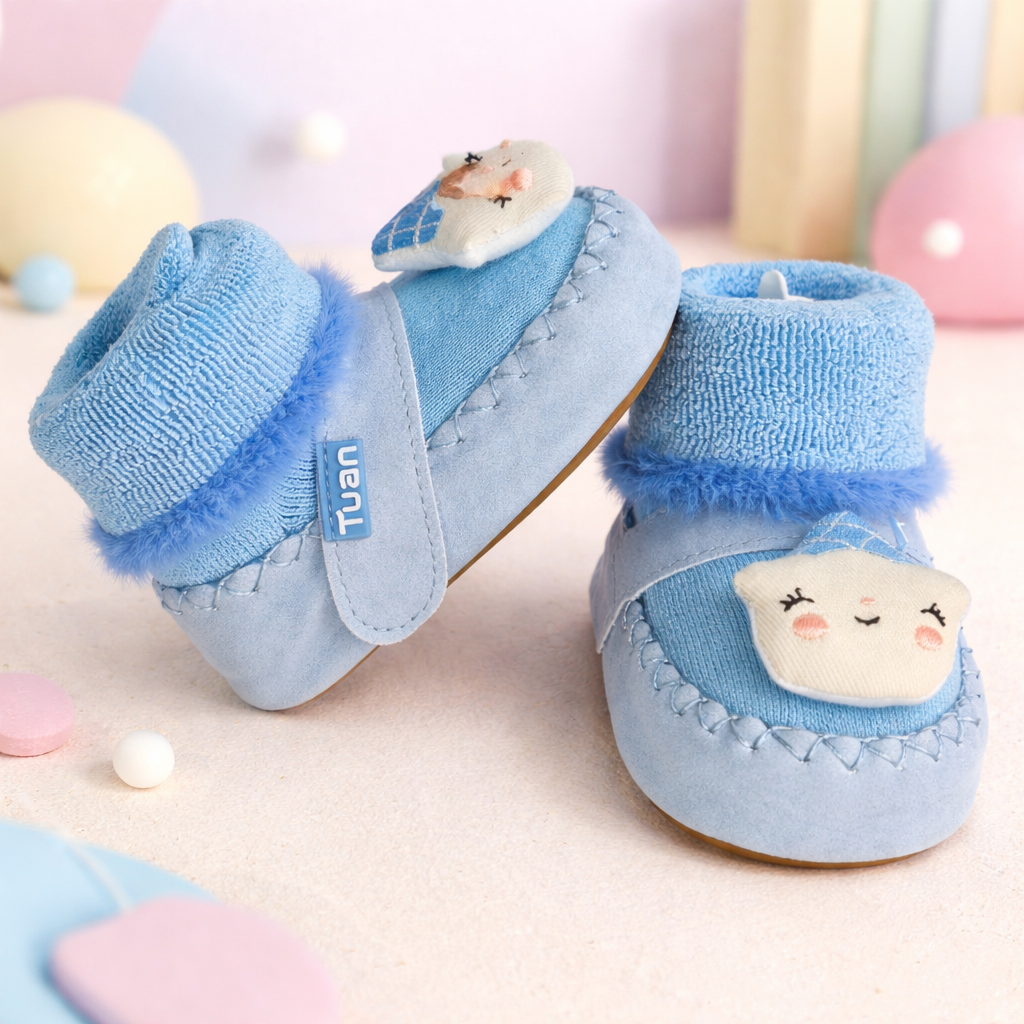 Warm Furry Baby Boots Collection Premium Soft Sole Velcro Boots for Newborns and Infants