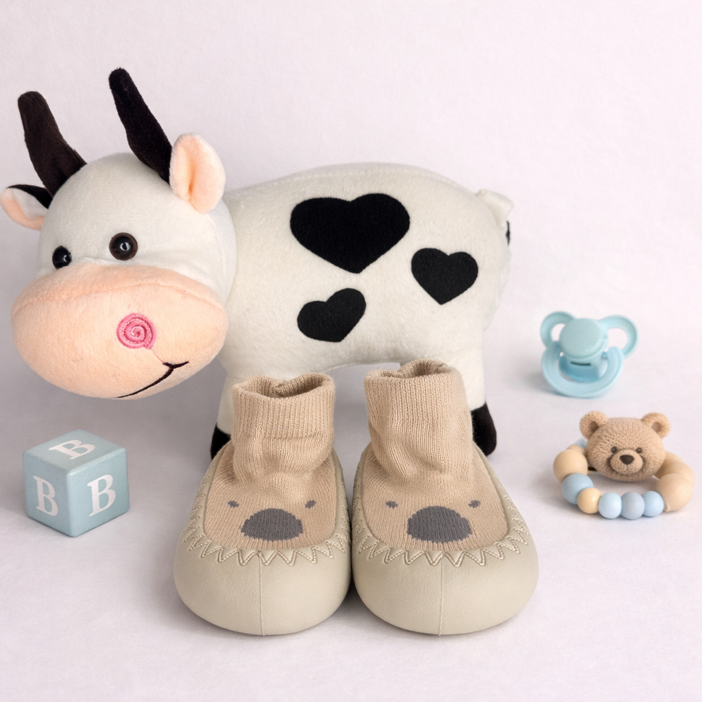First Steps Collection | Baby Sock Shoes with Anti-Slip Sole | Soft Indoor Footwear for Newborns, Infants & Toddlers
