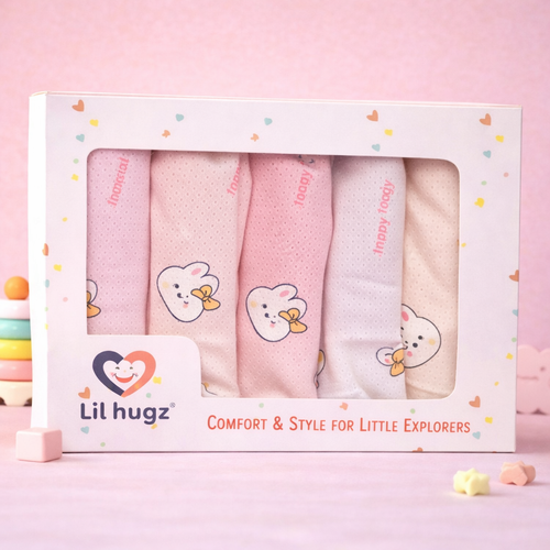 Bunny Buddies Premium Kids Underwear with Anti-Bacterial Protection Girls Boxer Shorts Soft Viscose Fabric – Children’s Inner