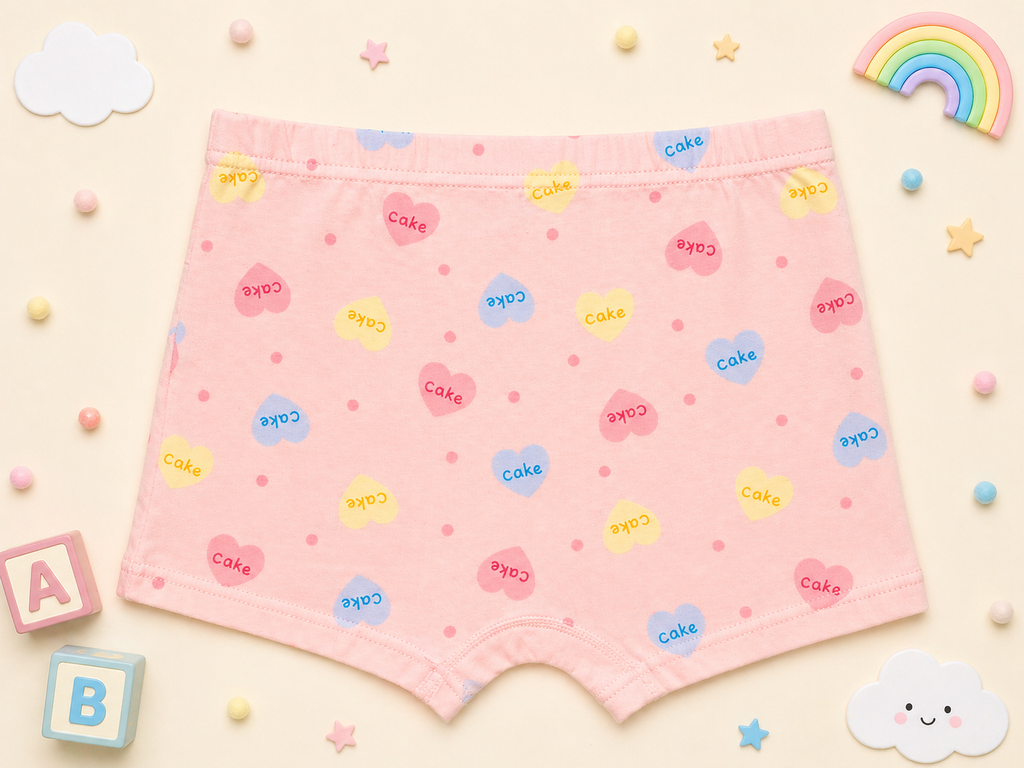 Cake & Kitty Collection – Premium Cotton Girls Boxer Shorts – Soft Breathable Kids Underwear in Cute Cartoon Prints