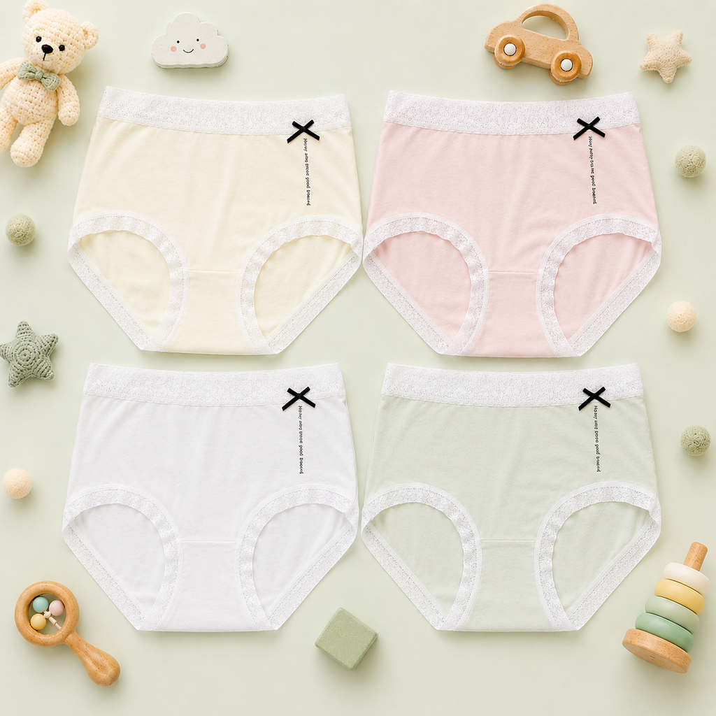 Girls Cotton Briefs – Classic Ribbon