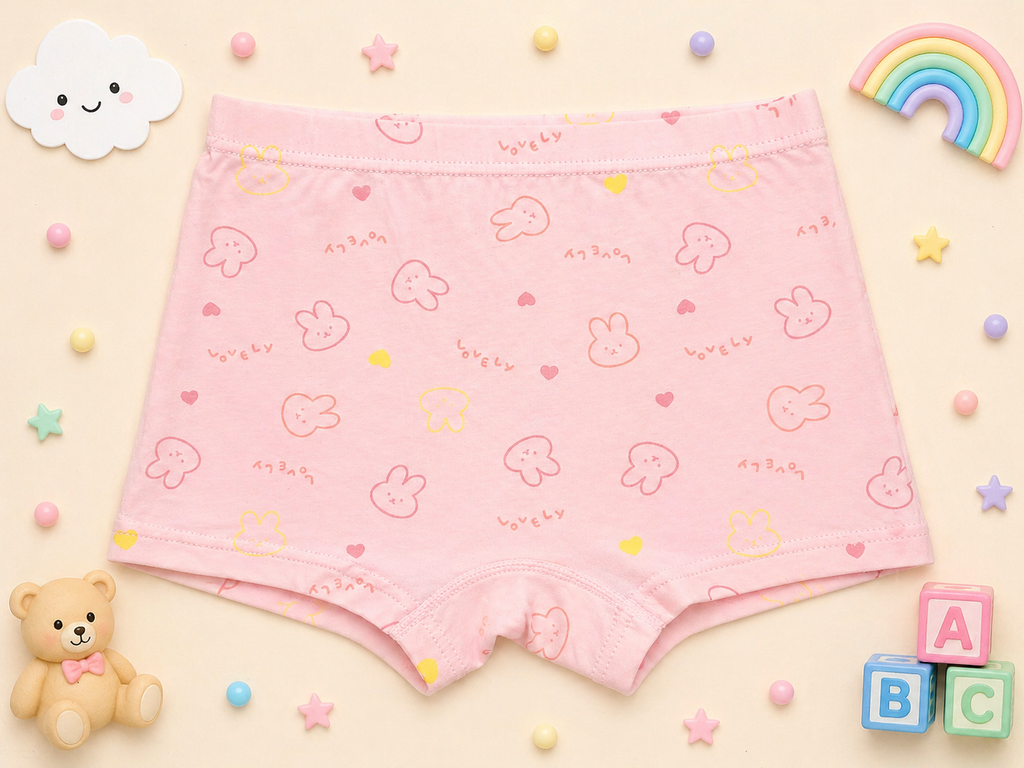 Cake & Kitty Collection – Premium Cotton Girls Boxer Shorts – Soft Breathable Kids Underwear in Cute Cartoon Prints