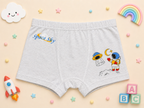 Sky Buddies Collection – Premium Cotton Boys Boxer Shorts – Soft Breathable Kids Underwear with Astronaut Characters