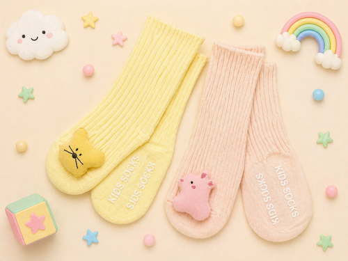 Character Cuff Baby Crew Socks with 3D Character Cuffs— Soft Ribbed Comfortable Socks for New born, Infants, and Toddlers