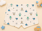 Robo Play Collection– Boys Soft Breathable Trunks- Cute Robot Print Kids Innerwear Pack