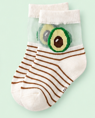 Fruity Smiles Collection—Adorable Fruit and Emoji Striped Socks for Kids—Premium Ankle Socks