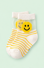 Fruity Smiles Collection—Adorable Fruit and Emoji Striped Socks for Kids—Premium Ankle Socks