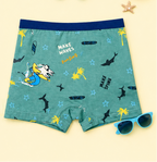 Ocean Adventure Collection | Hybrid Cotton Boys Boxer Shorts | Soft Breathable Kids Underwear with Surf & Shark Graphics