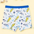 Ocean Adventure Collection | Hybrid Cotton Boys Boxer Shorts | Soft Breathable Kids Underwear with Surf & Shark Graphics