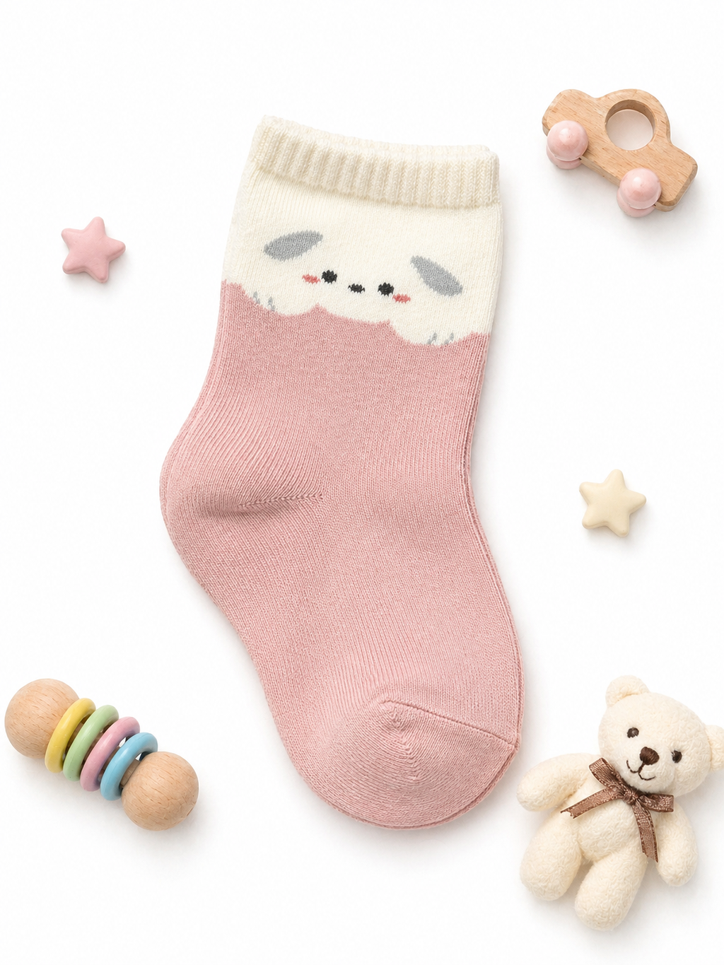 Cute Bear Kids Crew Socks Collection Premium Cotton Socks with Adorable Bear Design