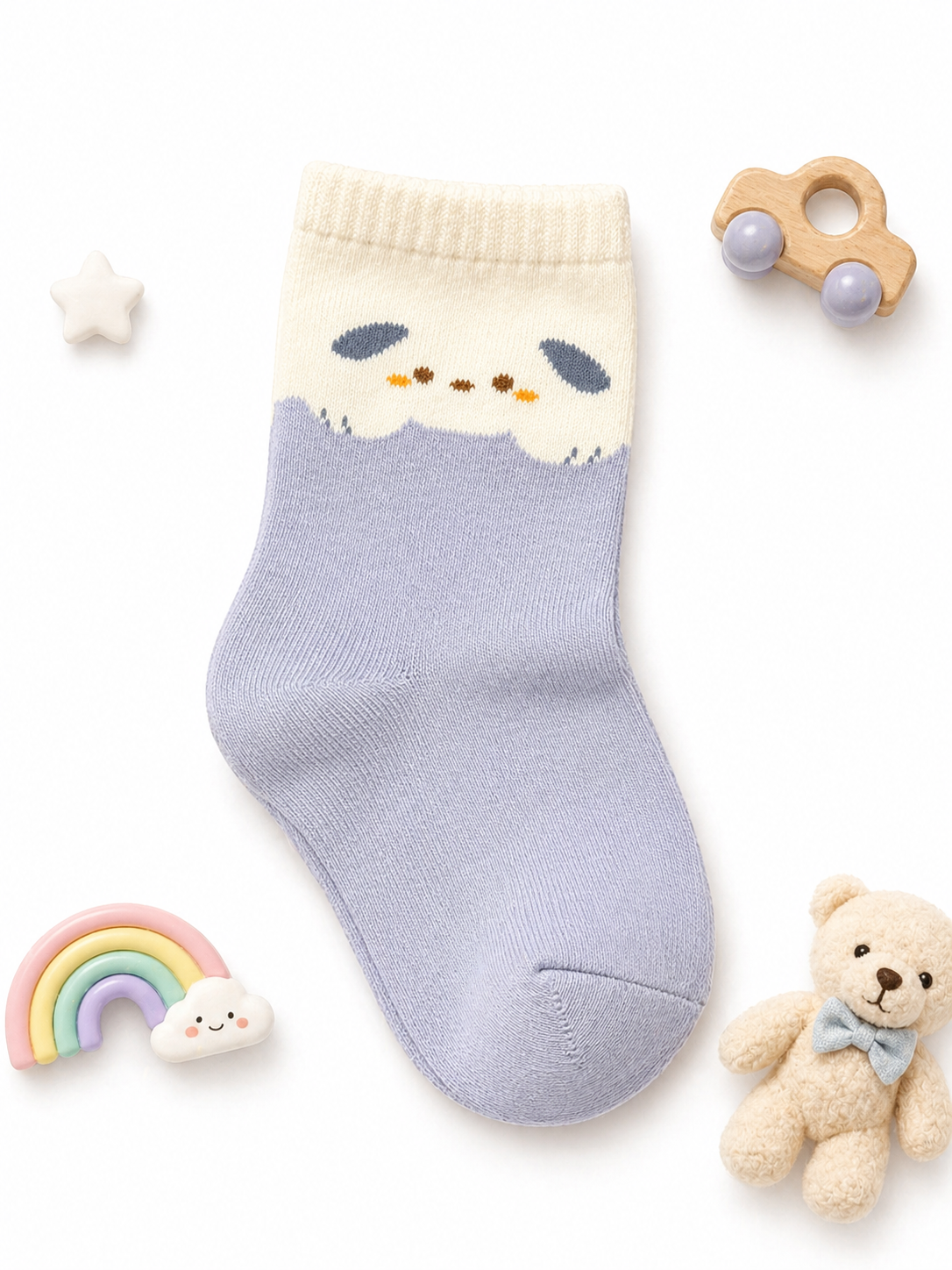 Cute Bear Kids Crew Socks Collection Premium Cotton Socks with Adorable Bear Design