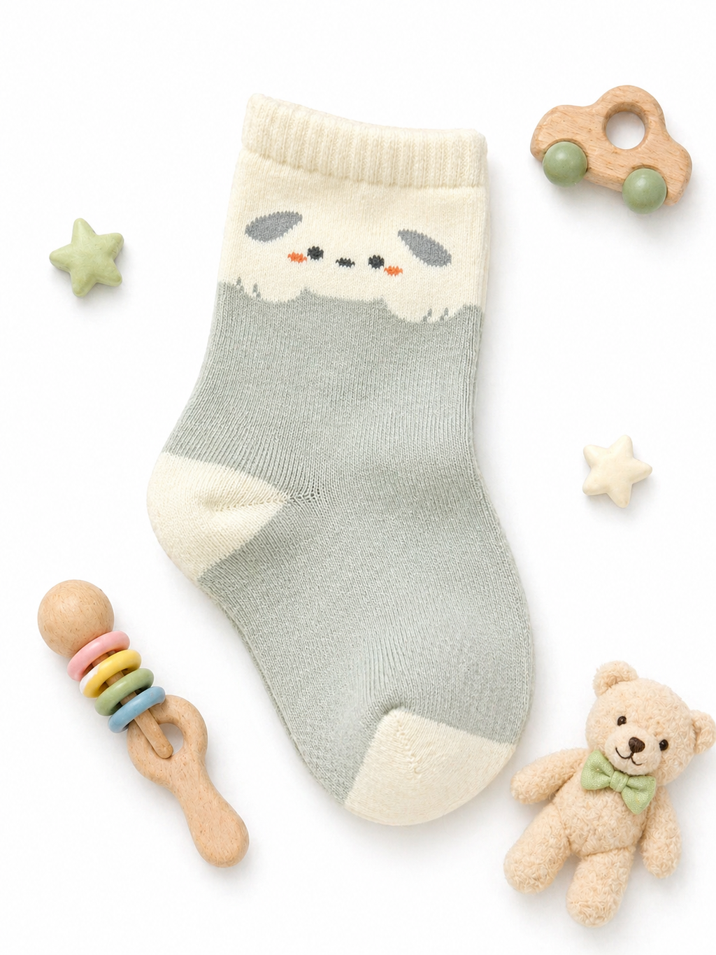 Cute Bear Kids Crew Socks Collection Premium Cotton Socks with Adorable Bear Design