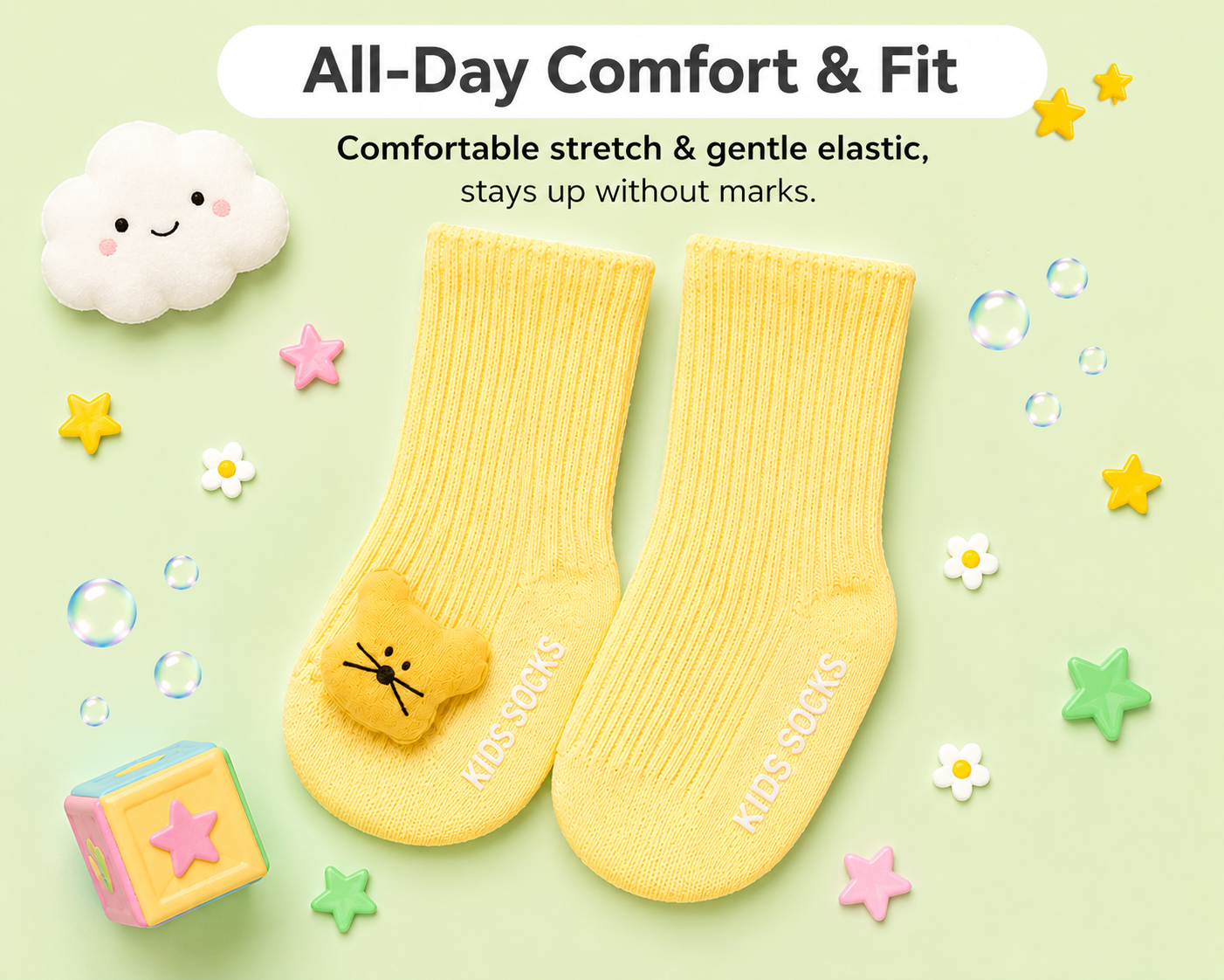 Baby Crew Socks – 3D Character Cuffs | Pack of 2 | 0-18 Months