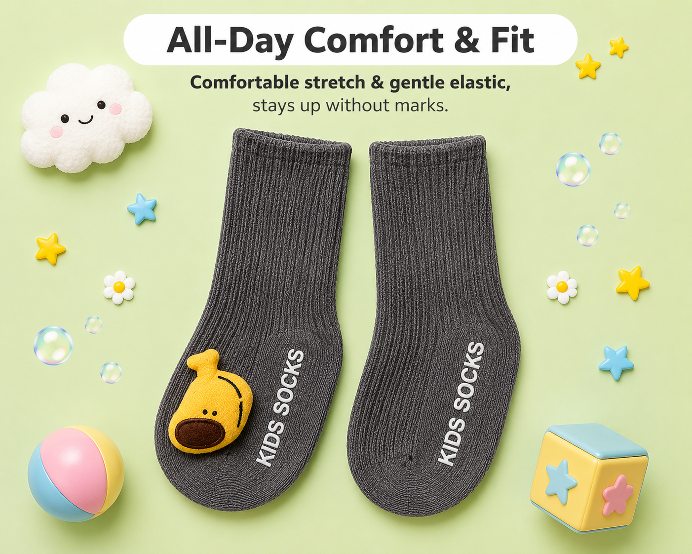 Baby Crew Socks – 3D Character Cuffs | Pack of 2 | 0-18 Months