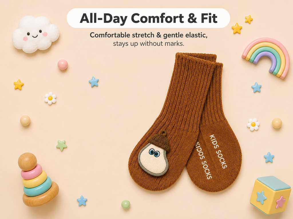 Baby Crew Socks – 3D Character Cuffs | Pack of 2 | 0-18 Months