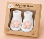 Girls Baby Sock Shoes – Daisy Steps | 3D Flower | Anti-Slip | 0-18M