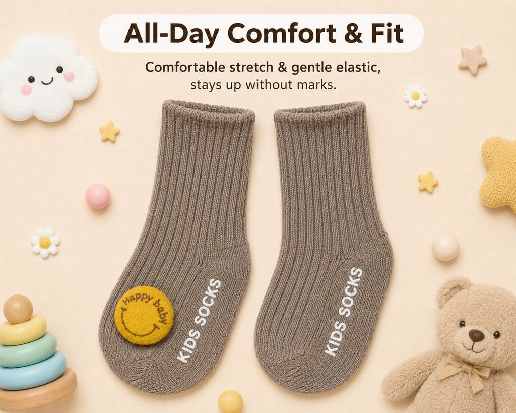 Baby Crew Socks – 3D Character Cuffs | Pack of 2 | 0-18 Months
