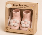 Girls Baby Sock Shoes – Daisy Steps | 3D Flower | Anti-Slip | 0-18M