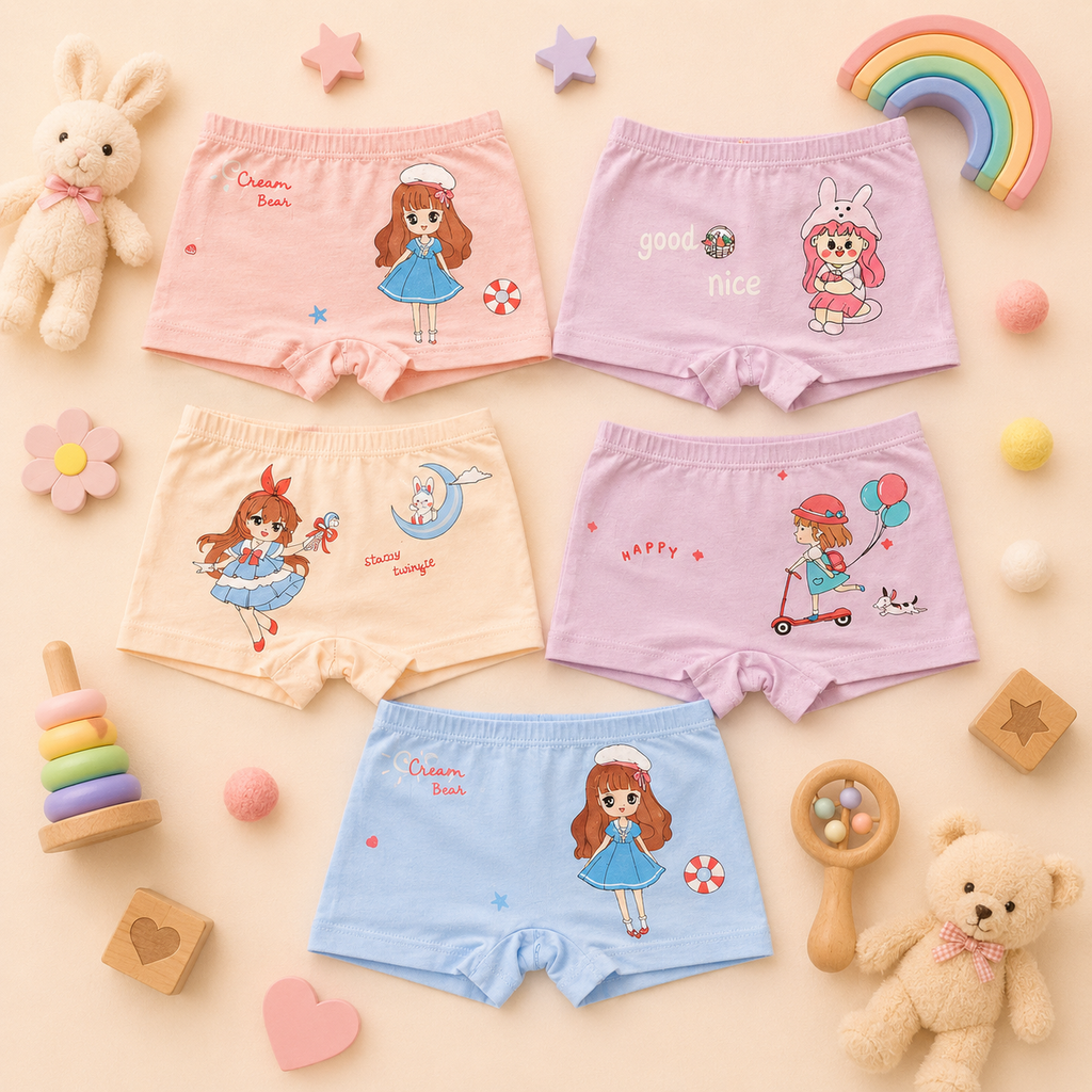 Sweet Days Collection – Girls Hybrid Cotton Undergarments – Soft Breathable Kids Underwears