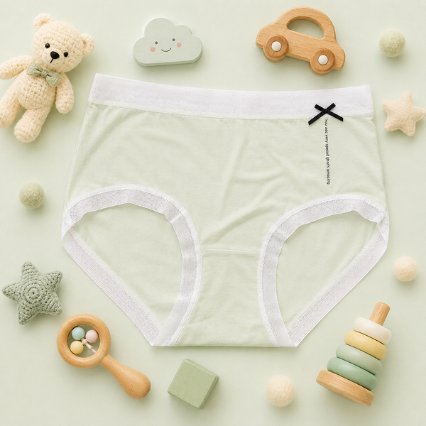 Girls Kids Cotton Underwear – Classic Ribbon Collection – Soft Breathable Children’s Briefs with Bow Design for Baby