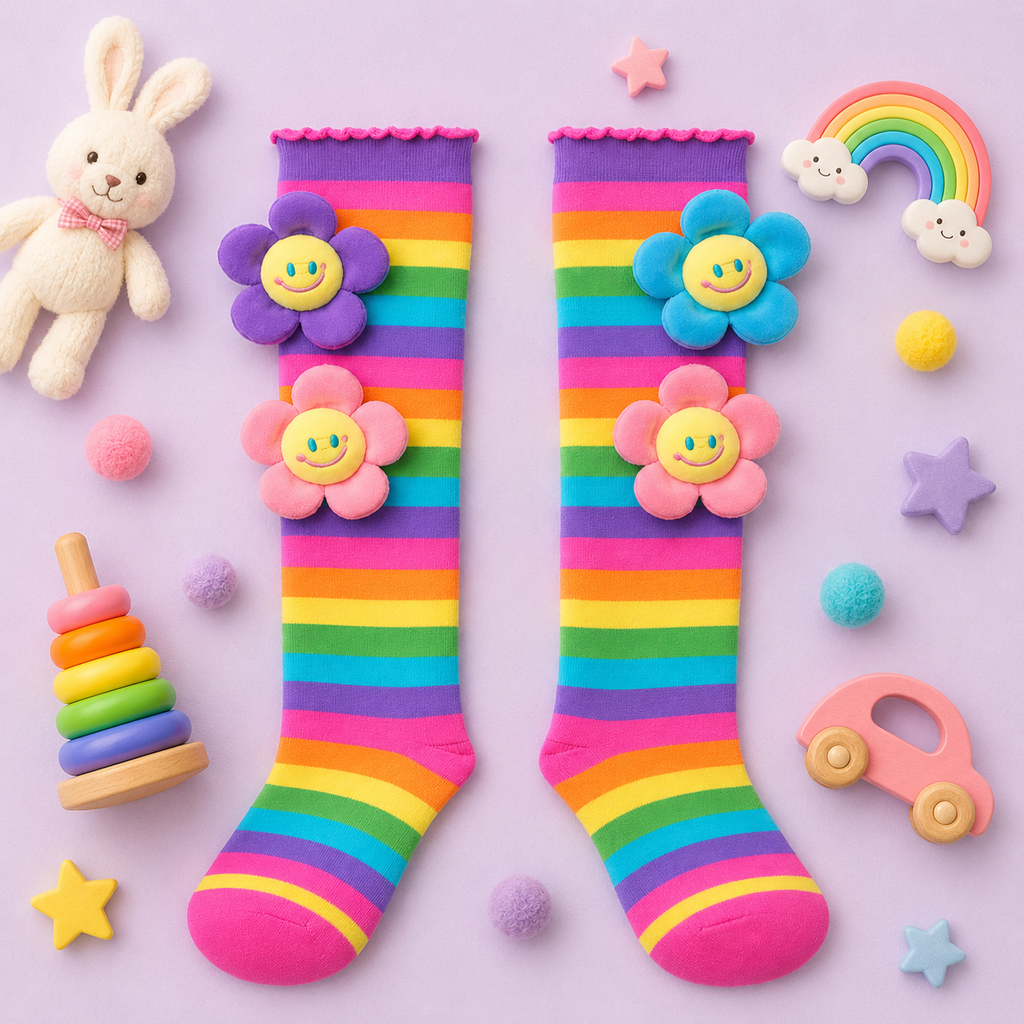 Whimsical Wonders 3D Fashion Socks Premium Knee-High Socks with Plush 3D Features