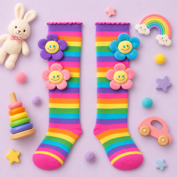 Whimsical Wonders 3D Fashion Socks Premium Knee-High Socks with Plush 3D Features
