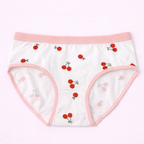 Lilhugz Cherry Blossom– Soft Breathable Cherry Floral Gingham Print Girls Cotton Underwear