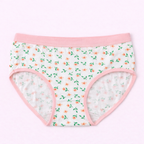 Lilhugz Cherry Blossom– Soft Breathable Cherry Floral Gingham Print Girls Cotton Underwear