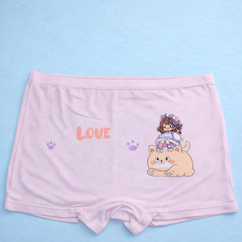 Puppy Love Collection – Girls Premium Viscose Boxer Shorts – Soft Breathable Innerwear