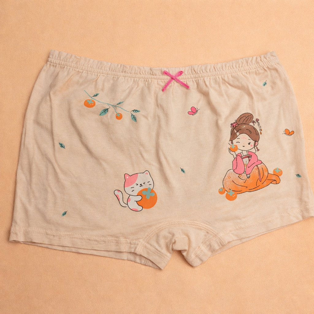 Little Miss Petal Collection – Girls Soft Breathable Shorts| Cute Doll Print Kids Innerwear | Comfortable Daily Wear Pack