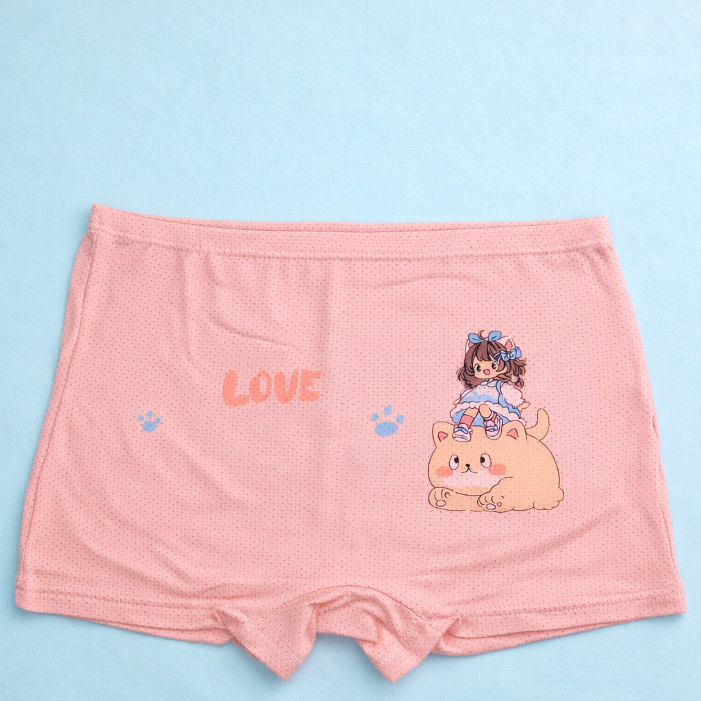 Puppy Love Collection – Girls Premium Viscose Boxer Shorts – Soft Breathable Innerwear