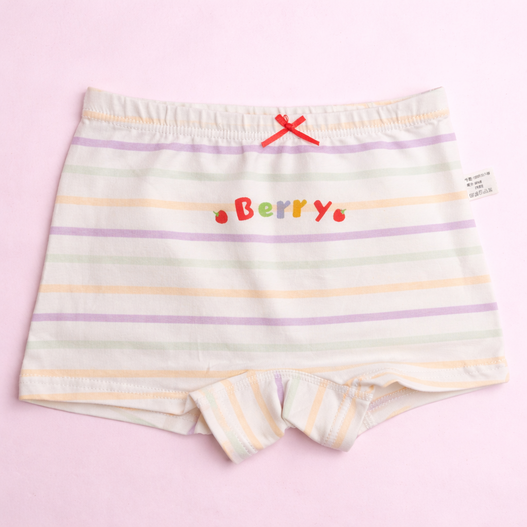 Strawberry Fields Collection – Premium Cotton Girls Boxer Shorts – Soft Breathable Kids Underwear
