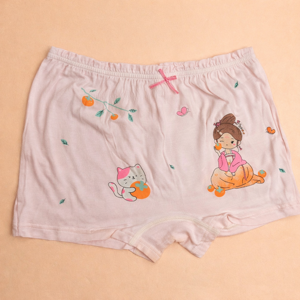 Little Miss Petal Collection – Girls Soft Breathable Shorts| Cute Doll Print Kids Innerwear | Comfortable Daily Wear Pack