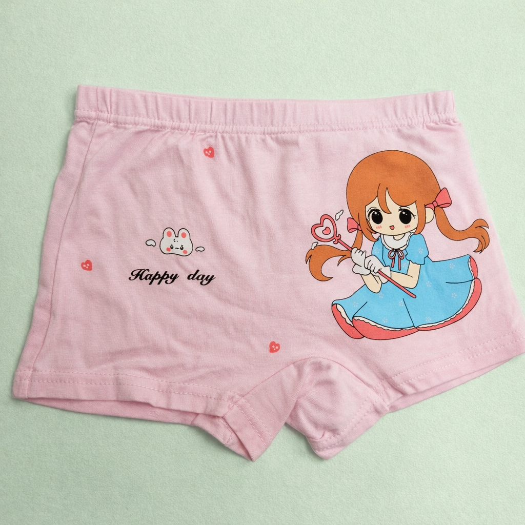 Kawaii Girl Collection – Girls Hybrid Cotton Underwear – Adorable Anime Character Print Briefs