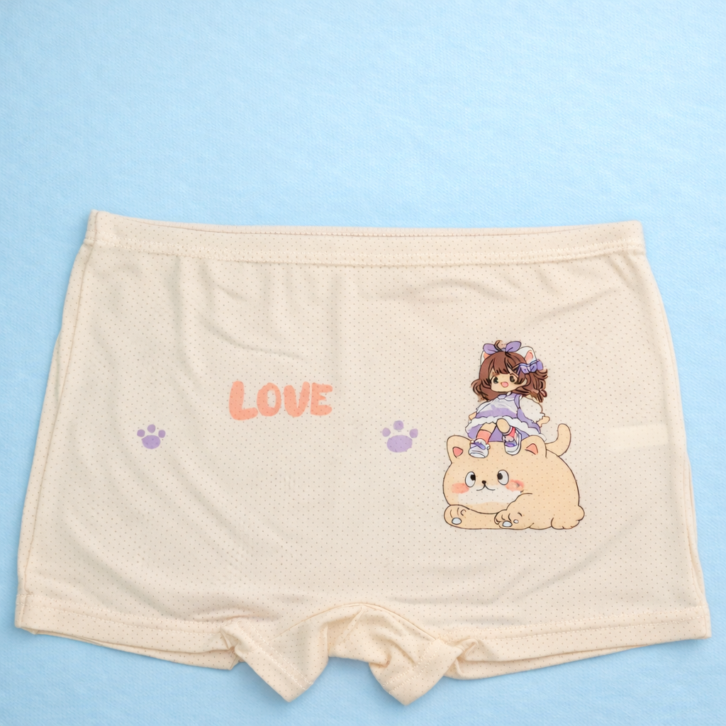 Puppy Love Collection – Girls Premium Viscose Boxer Shorts – Soft Breathable Innerwear