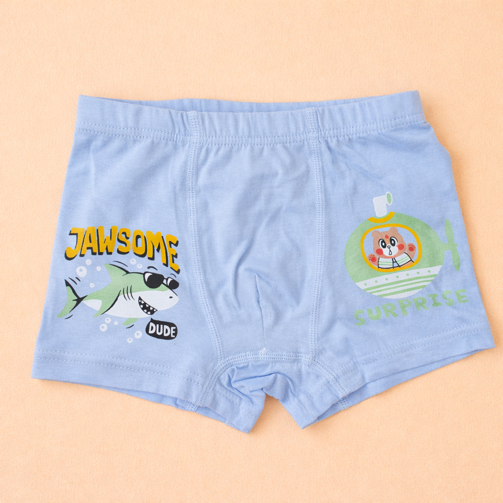 Ocean Heroes Collection – Premium Cotton Boys Boxer Shorts – Soft Breathable Kids Underwear with Shark Prints