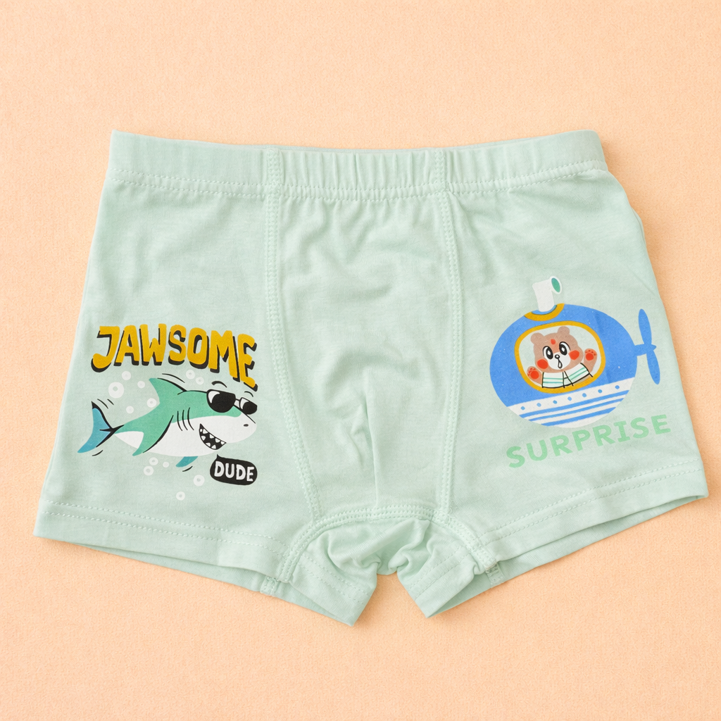 Ocean Heroes Collection – Premium Cotton Boys Boxer Shorts – Soft Breathable Kids Underwear with Shark Prints
