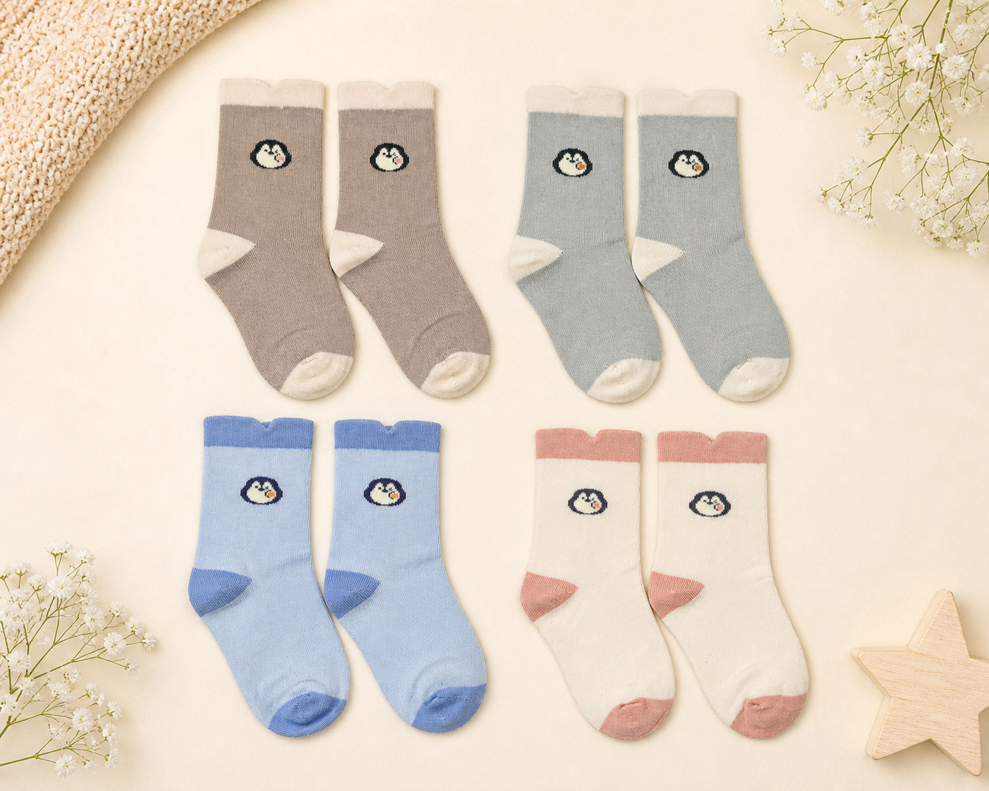 Happy Days Kids Crew Socks Collection Premium Cotton Socks with Adorable Embroidery