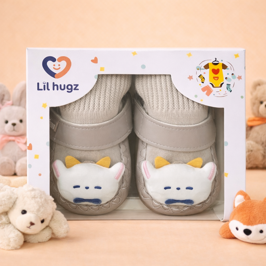 Little Steps 2-in-1 Essentials Collection Premium Baby Shoe and Sock Combo
