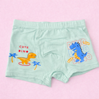 Dino Buddies Collection – Premium Cotton Boys Boxer Shorts – Soft Breathable Kids Underwear with Dinosaur Prints
