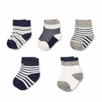 Little Steps Baby Socks— Soft Cotton Striped Gift Box Set for Newborns and Infants